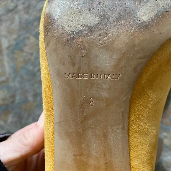 Everlane ‘The Day Heel’ Yellow Suede Mules - Picture 8 of 8
